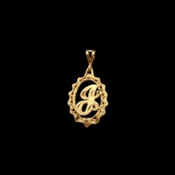 Vintage 14K Gold Letter  J Pendant 