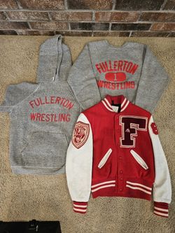 Vintage Fullerton Wrestling Letterman Jacket And Sweaters