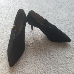 Adrienne Vittadini Black Suede Ankle Boot Size 8 NEW with Box