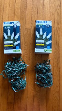 Philips Cool White LED Mini Christmas Lights – 60ct (2 Boxes Available) $7 each
