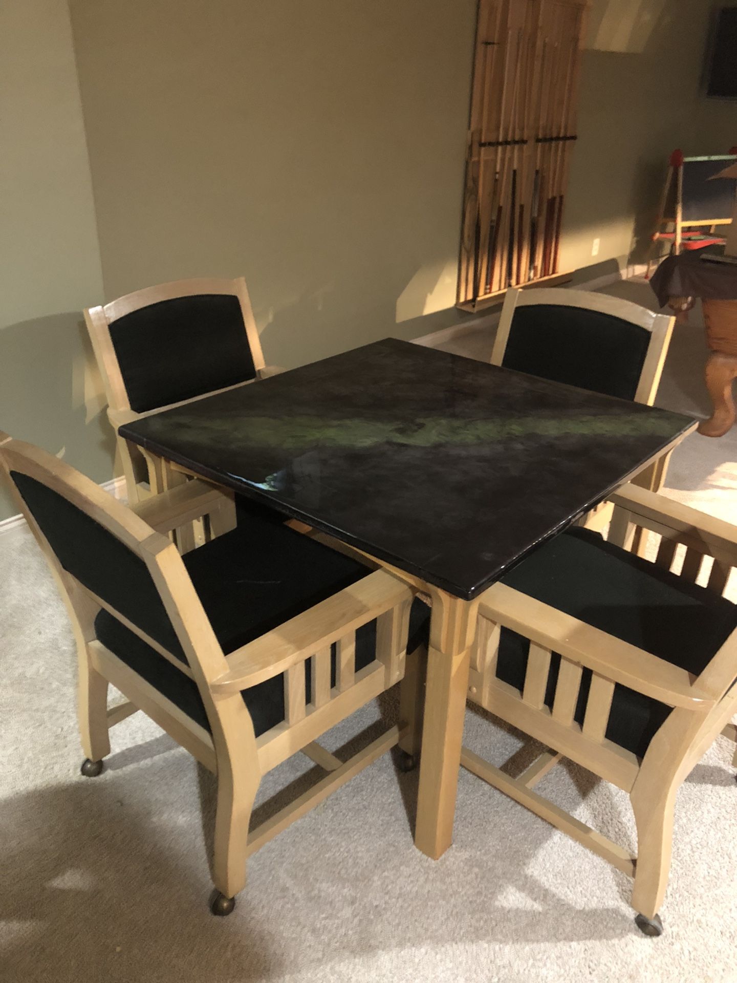 Epoxy Card Table & Chairs 