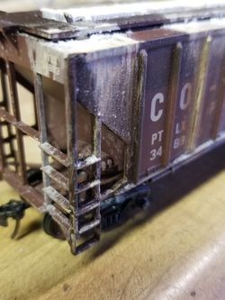 Ho Scale Custom Weathered Hopper Car