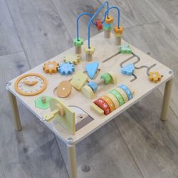 Wooden Montessori Activity Table for Toddlers – Educational Toy for 1-4 Year Olds, Motor Skills Learning Center, Gift for Boys & Girls 