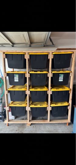 Storage Bin Rack Holds 12 Bins ( bins not included) 78 1/2”H 69 1/2”W 31 3/4”D