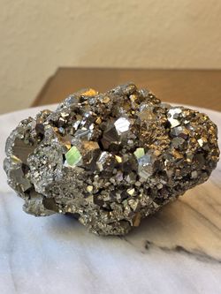 2.1 Lb (967g) Pyrite Specimen Quartz Crystal 