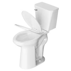 21 in. Tall 2-Piece Toilet 1.28 GPF High Efficiency Single Flush Round Toilet in White, High Toilets for Seniors $80