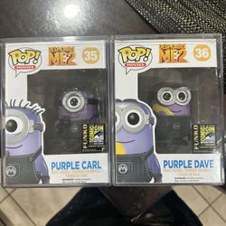 Funko Pop! Despicable Me 2 Purple Carl & Purple Dave #35 #36 SDCC 2014