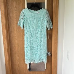 Aqua Lace Dress With Lining