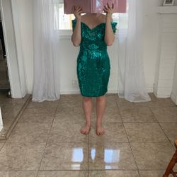 Beaded Formal Dress  Hanging Beads