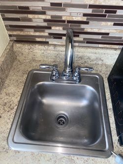 Stainless Steel Drop-In Sink with Chrome Faucet