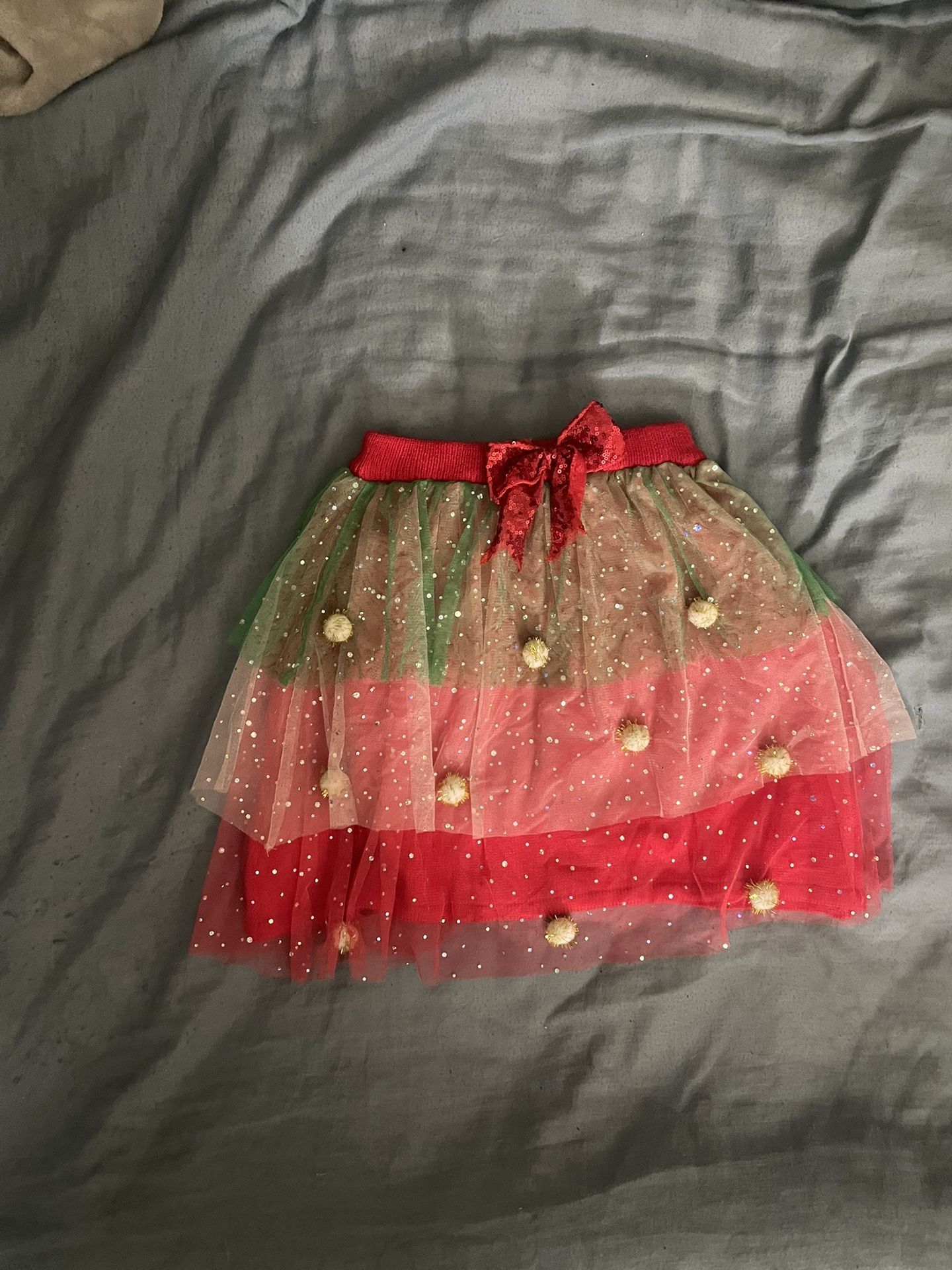 Planet Heart Women’s Size Small Cute Christmas Skirt Mesh Bow Glitter NWT