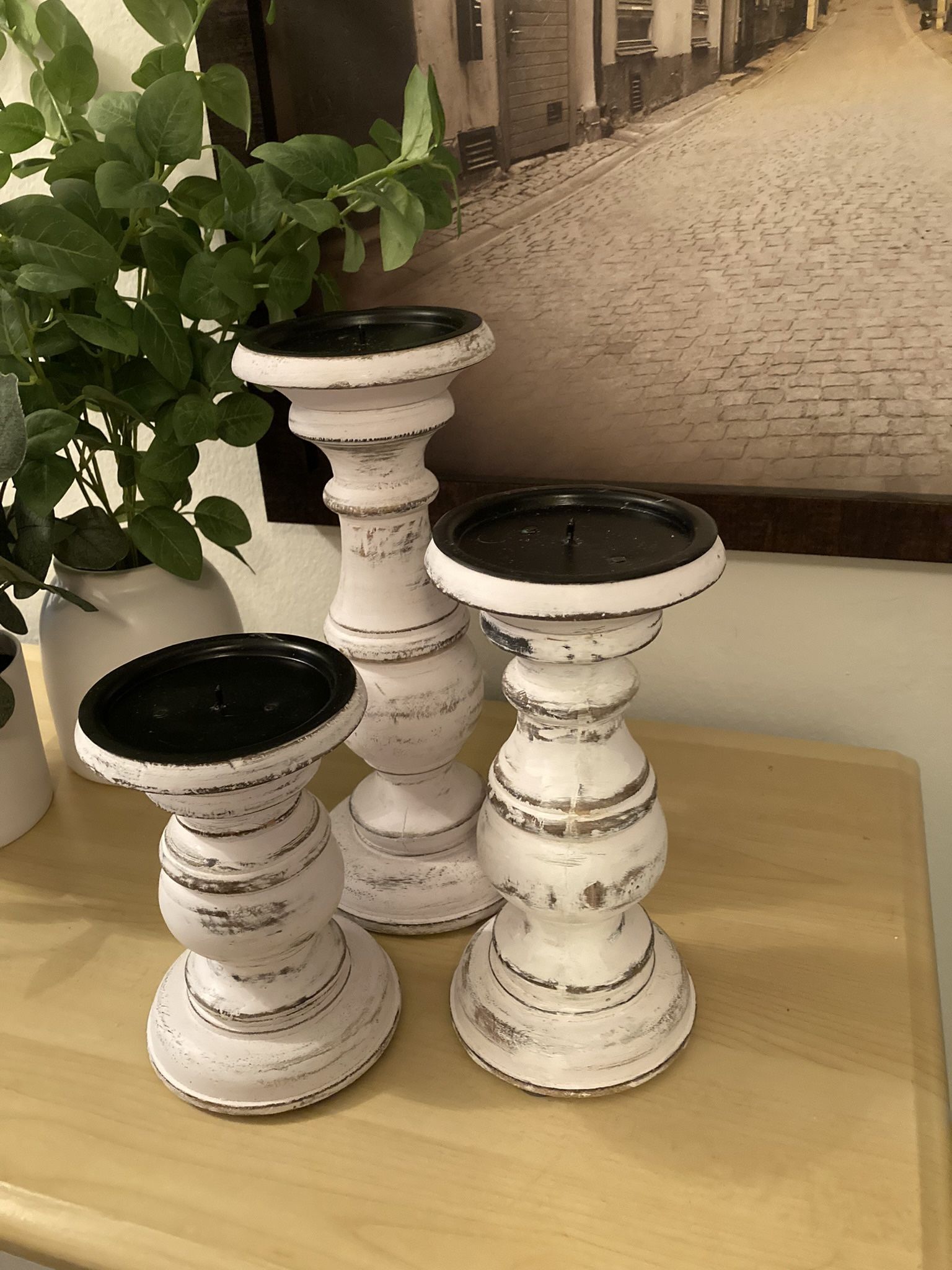 Candle Holders Wooden Pillar Candle Holders (Set of 3)