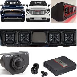 GMC SIERRA CHEVY SILVERADO 2019-2026 FULL BASS PACKAGE KICKER AUDIO CUSTOM BOX INSTALLED