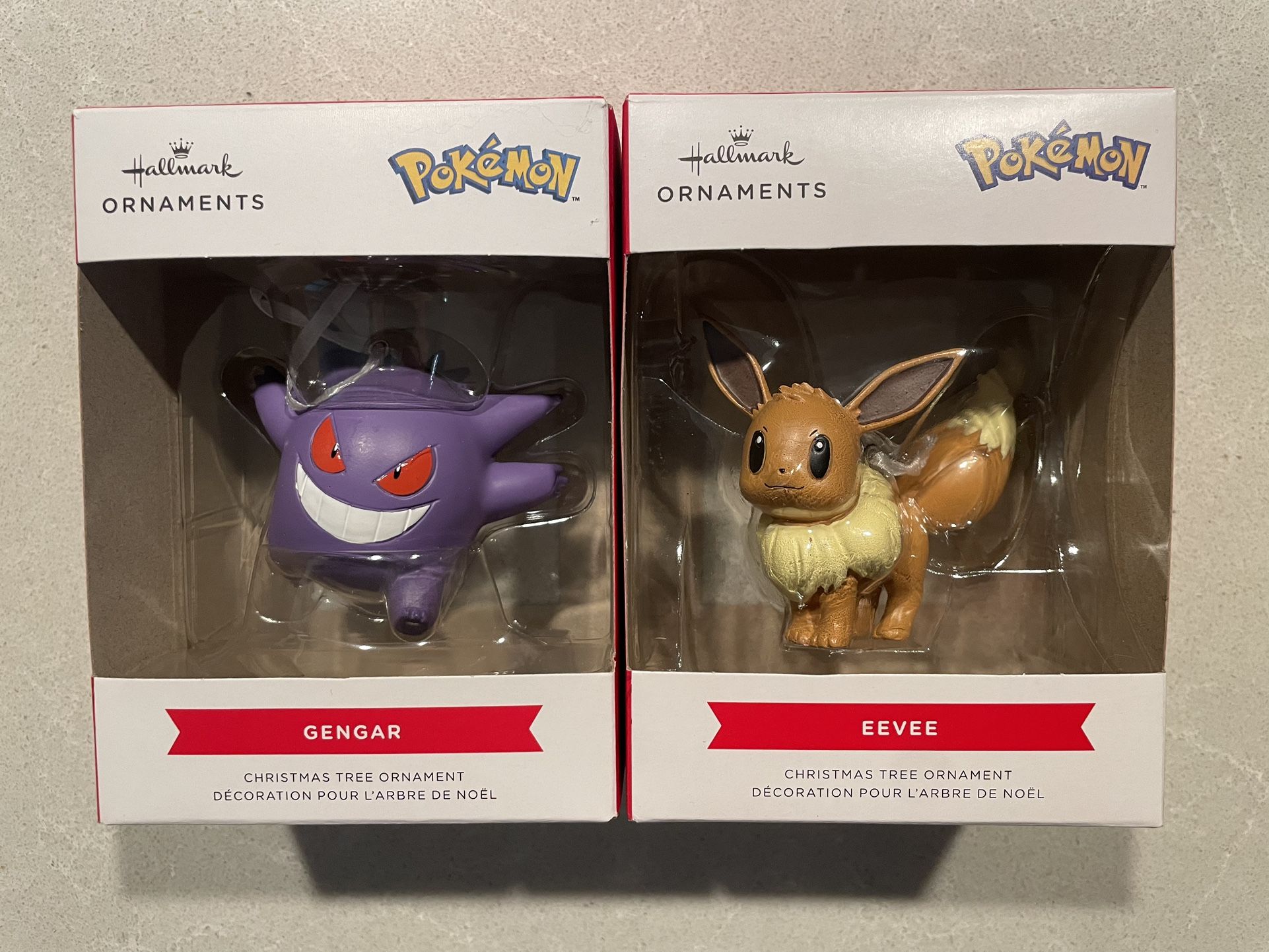 Gengar & Eevee Hallmark Ornaments *MINT* Pokemon Holiday Christmas Amazon Exclusive