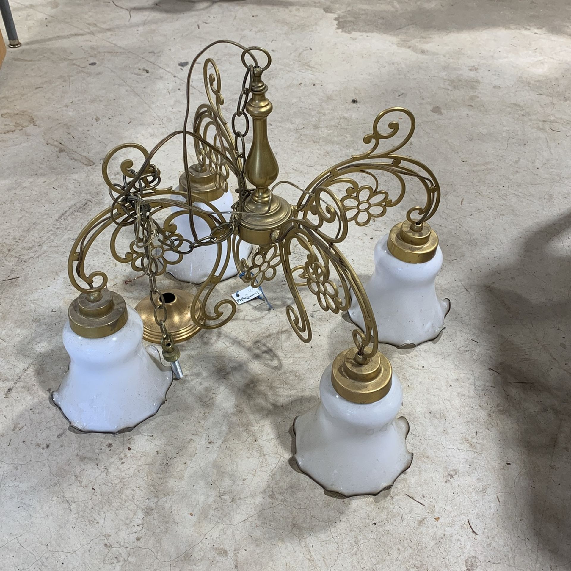 Old brass hanging lamp