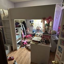 IKEA Twin Bed & Desk 
