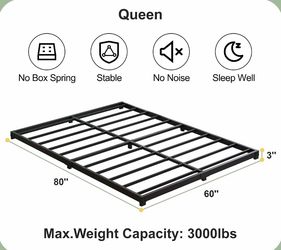 Platform bed frame 3 inch queen