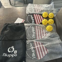 of 4 Niupipo Lightweight Pickeball Rackets Paddle 15" New 