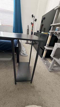 Black Desk with Bottom Shelf