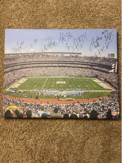 San Diego Chargers Stadium Panoramic Photo 03-06 Autograph Player Canvas 21x27.5