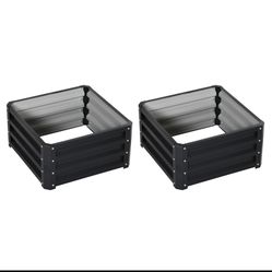 New in box 2pc 23.5'' Elevated Herb & Vegetable Planting Box Kit w/ Versatile Uses, Grey 845-041v01gy