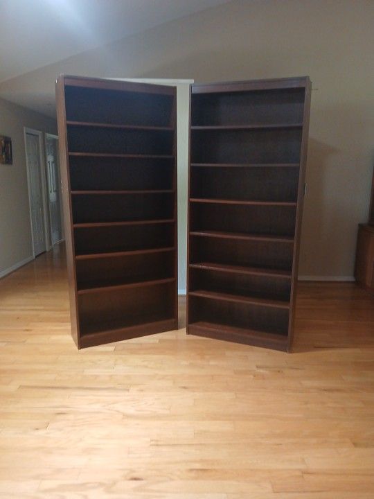 Tall Wooden Bookcases (2)