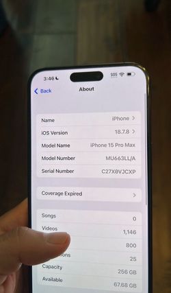 iphone 15 pro max 256GB