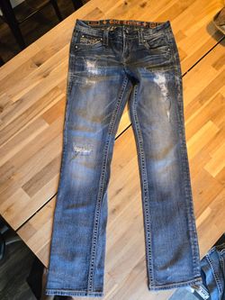 Rock Revival Adaliz  Easy Straight Distressed Jeans  Size 26