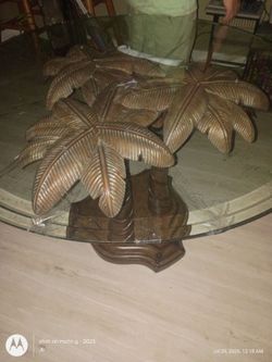 Palm Tree Glass Table