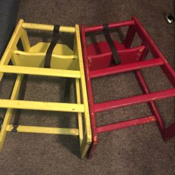 2 High Chairs Yellow And Red