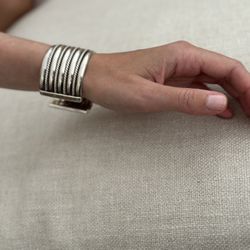 Heavy Rope Sterling Silver Cuff Bracelet