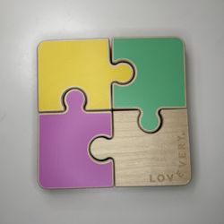 Lovevery Large Chunky Wooden Jigsaw Puzzle Montessori Toddler 6.5” -Double Sided
