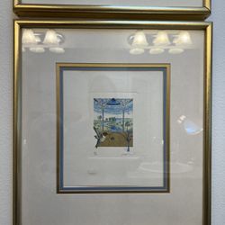 Framed Hummingbird watercolor paintings print signed numbered by Isabelle Brent