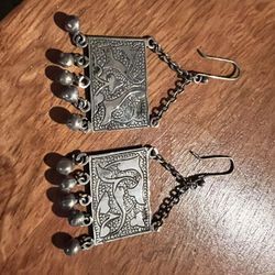 Vintage Sterling Silver Import Earrings 