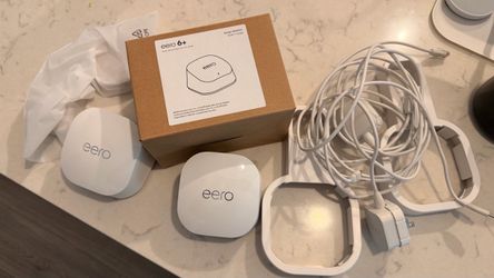 Amazon eero 6+ mesh wifi system - Supports internet plans up to a Gigabit, Coverage up to 4,500 sq.