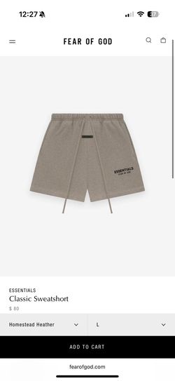 authentic brand new dark oatmeal Essential shorts