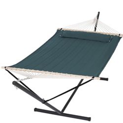SUNCREAT 12ft Double Hammock with Stand – Like New – In Original Box