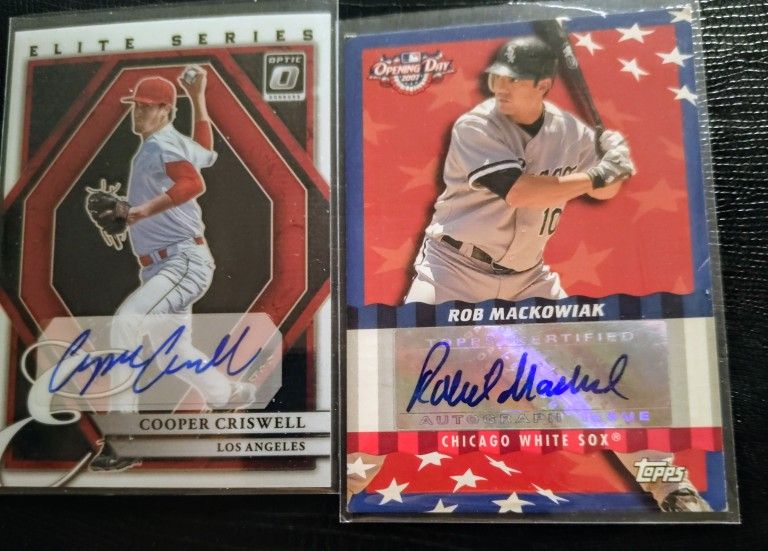Lot Of. 2 Autographed Baseball Cards