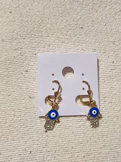 Gold Plated Hamsa Earrings