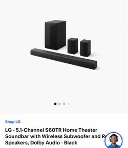 S6FTR LG Home Theater Soundbar with Dolby Audio™ and Rear Speakers, 5.1 channel