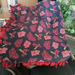55" X 47"  St. Louis Cardinals Knot Tie Handmade Throw