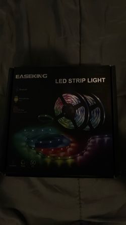 Easeking RGB LED Strip Light 50ft with double nail mounted clips