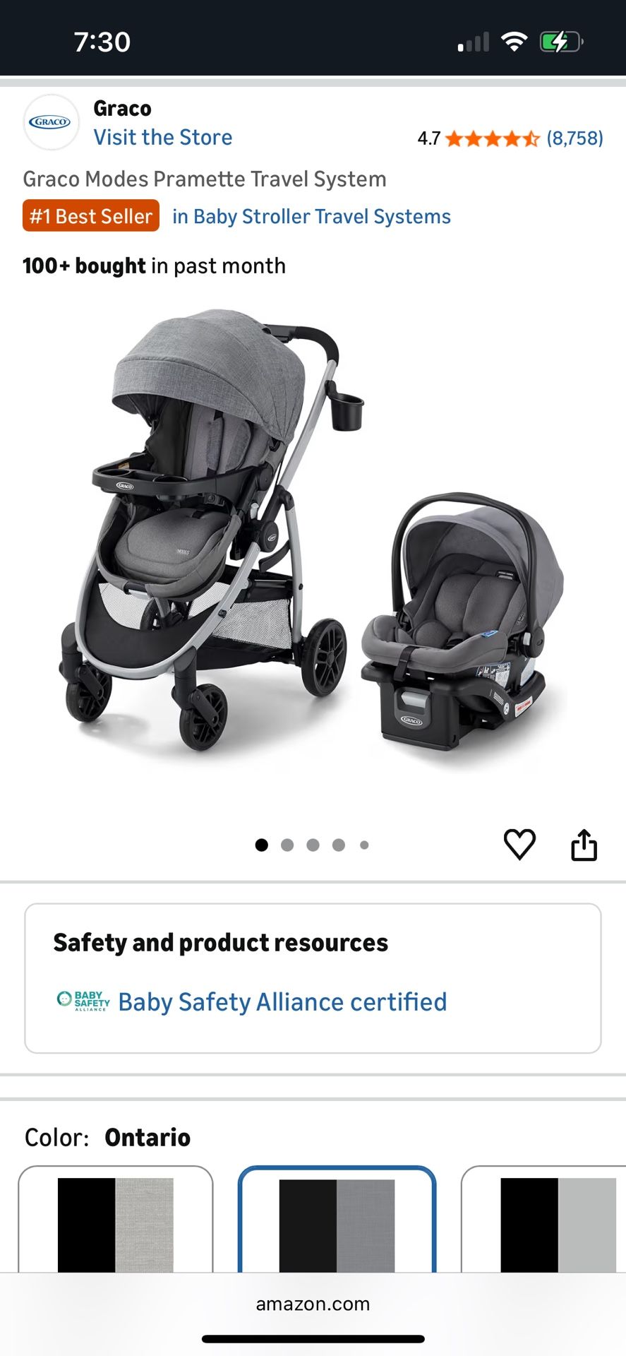 Graco Baby Stroller Travel System (stroller and Car Seat)