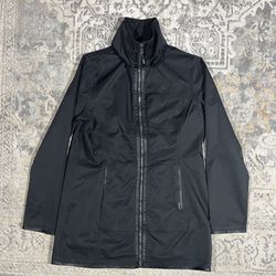 Mondetta Womens Black Hooded Windbreaker Rain Full Zip Jacket Size M 