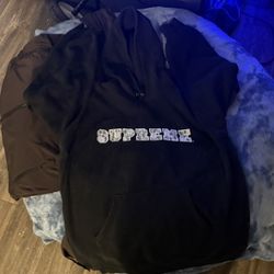 Supreme Floral Box Letter Black / White Hoodie 