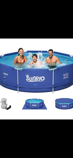 SUNRIO FRAME POOL 10 FT X 30 IN WITH FILTER PUMP AND FLOOR COVER