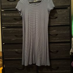 White And Blue Striped Summer Dress