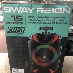 Sway Reign Portable Speaker Karaoke With Microphone New