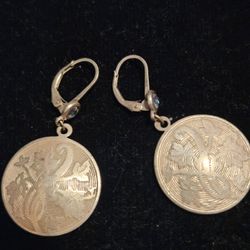 Vintage 925 silver dangle earring