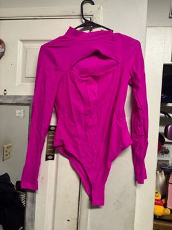 Hot pink body suit